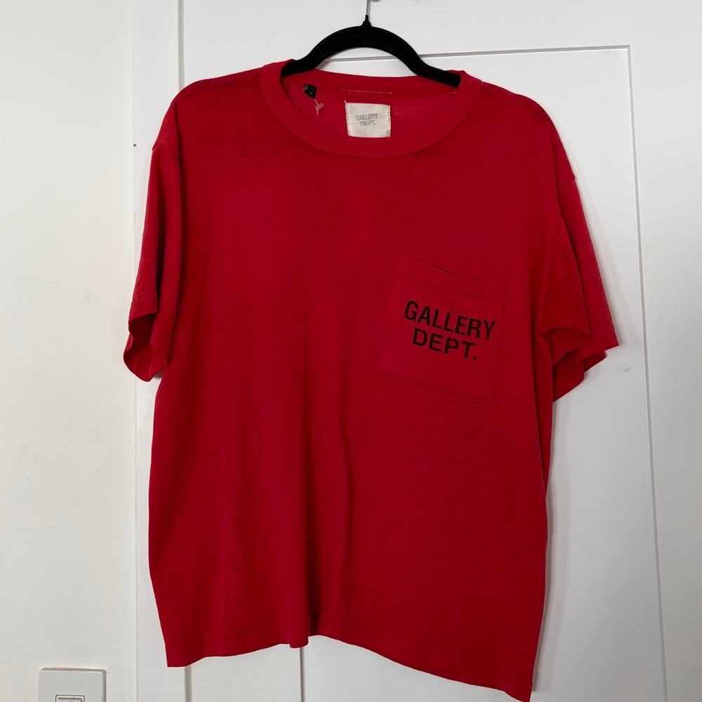 Gallery Dept Red Crewneck Pocket Tee